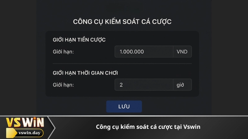 Công cụ kiểm soát cá cược tại Vswin