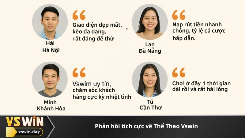 Phản hồi tích cực về Thể Thao Vswin