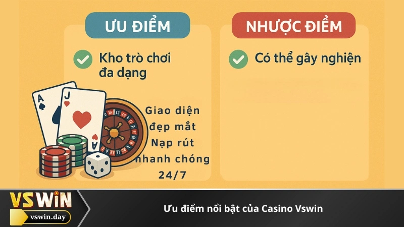 Ưu điểm nổi bật của Casino Vswin